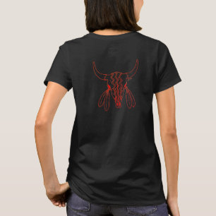 Red Ghost Dance Búfalo línea negra camiseta traser