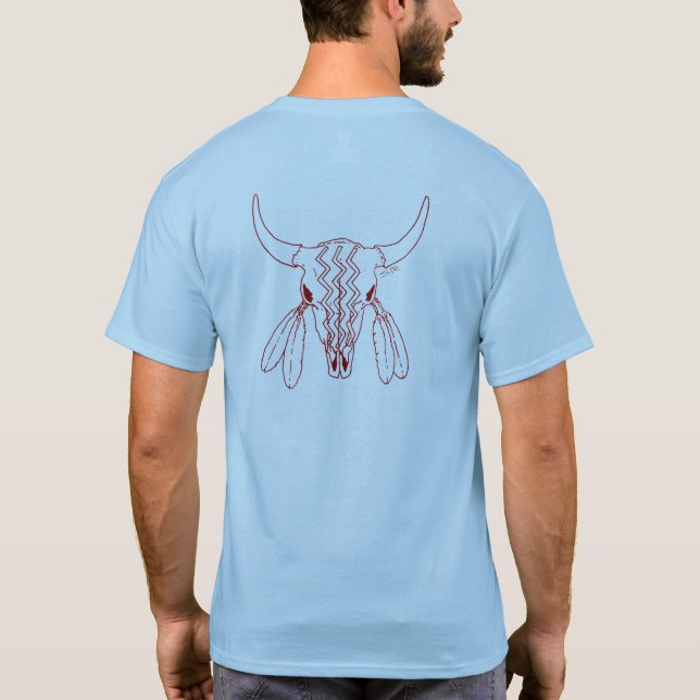 Red Ghost Dance Buffalo línea azul camiseta traser (Reverso)