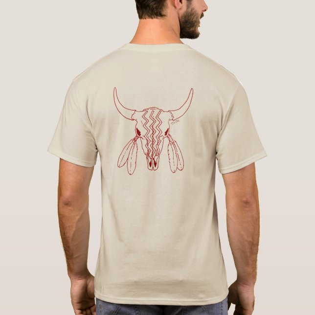 Red Ghost Dance Buffalo línea de arena camiseta de (Reverso)