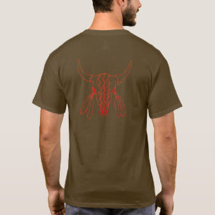 Red Ghost Dance Buffalo línea de la camiseta marró