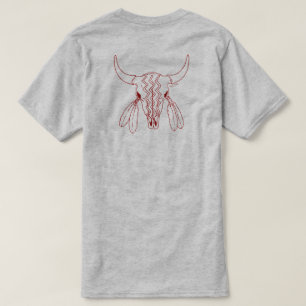 Red Ghost Dance Buffalo línea mujeres camiseta gri