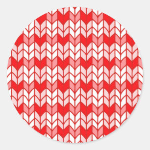 RED GINGHAM KNIT Pequeños Pegatinas redondos