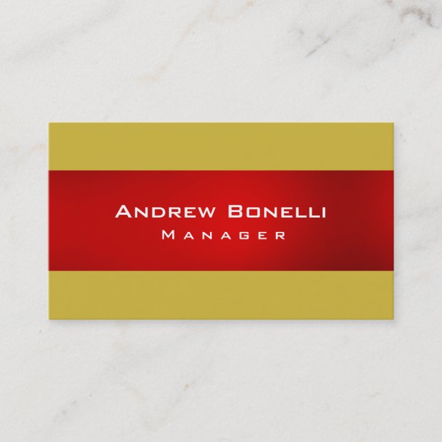Red Gold Color Creative Manager - Tarjeta de prese (Anverso)