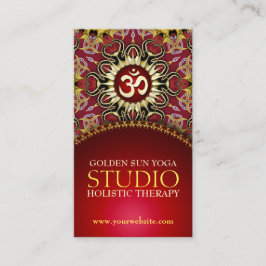Red Gold OM Heart Yoga Love Tarjetas de Negocios