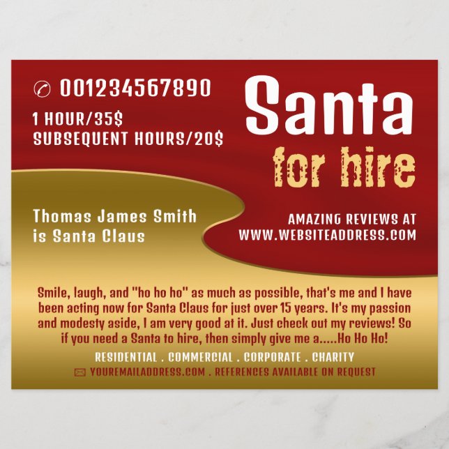 Red & Gold, publicidad de artistas de Santa Claus (Frente)