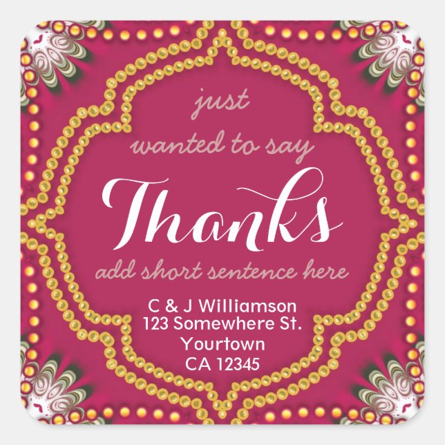 Red Gold Royal Eastern agradece a los Pegatinas de (Anverso)