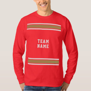 Red Gold White Sports Jersey Nombre del equipo Lon