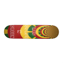 Red Golden Green Rasta Skate Board