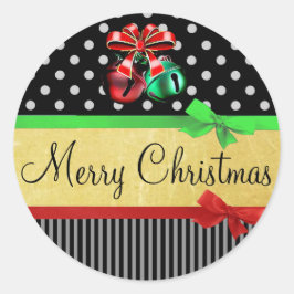 Red Green Black Gold Feliz Navidad a los Pegatinas