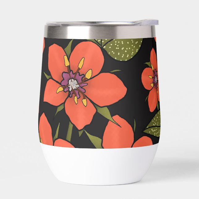 Red green purple Scarlet Pimpernel watercolor (Izquierdo)