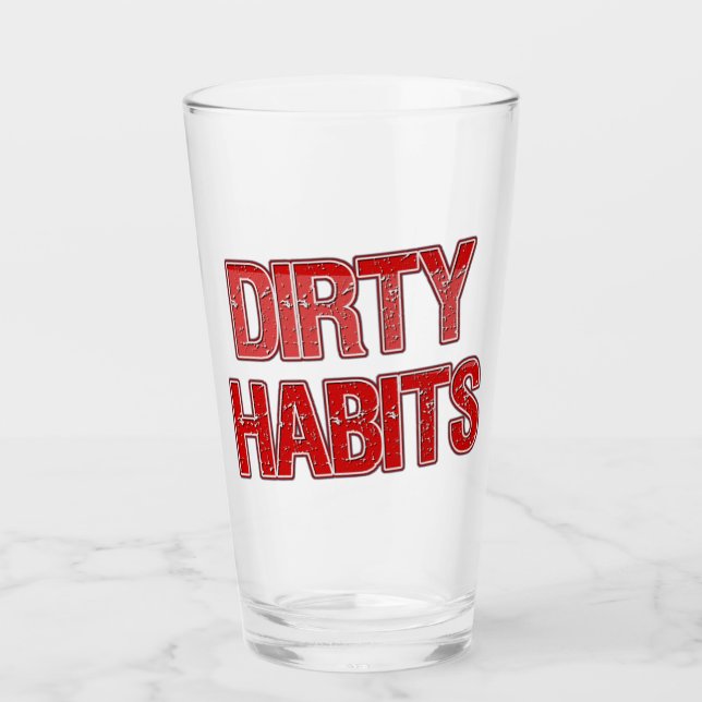 Red Grunge Dirty Habits Beer Glass (Anverso)