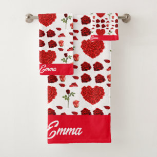 Red heart red flowers garden chic floral foliage