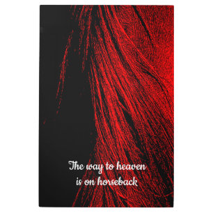 Red Horse Mane Resumen Arte Pared Metalizado