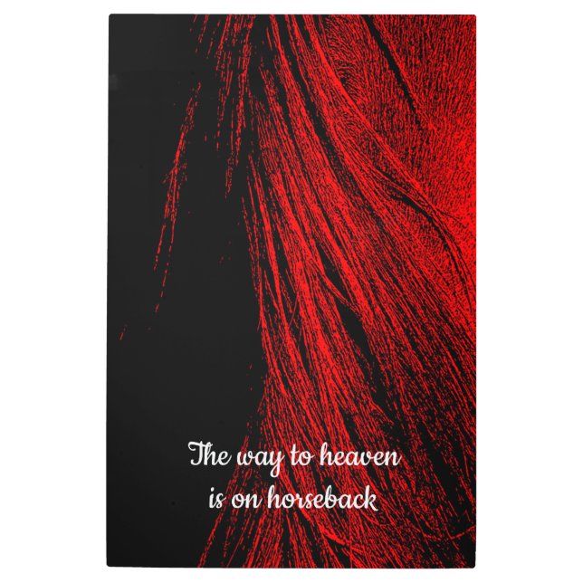 Red Horse Mane Resumen Arte Pared Metalizado (Anverso)