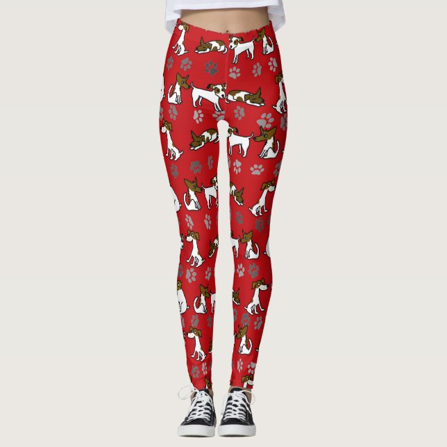 Red Jack Russell Personalizado Leggings (Anverso)