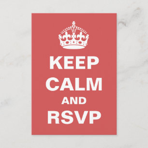 Red Keep Calm Wedding RSVP