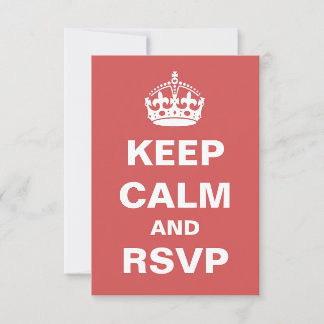 Red Keep Calm Wedding RSVP (Anverso)