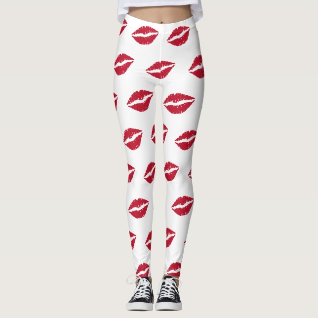 Red Lips Kiss Leggings (Anverso)