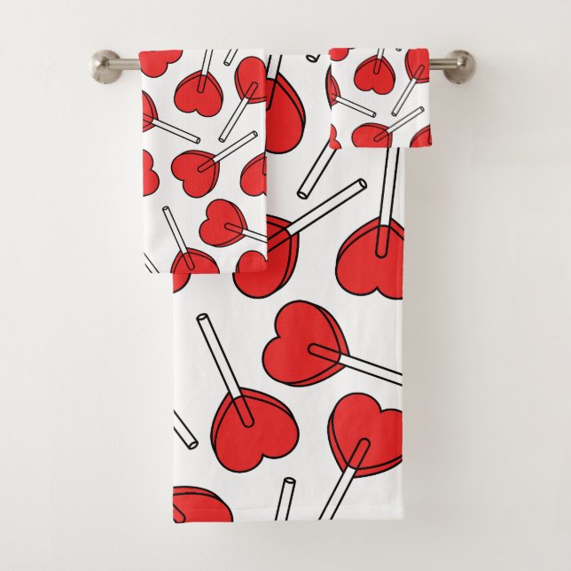 Red Lollipops, Heart Lollipops, Lollipop Pattern (In situ)
