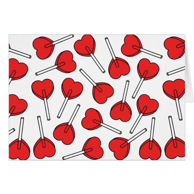 Red Lollipops, Heart Lollipops, Lollipop Pattern (Anverso (Horizontal))