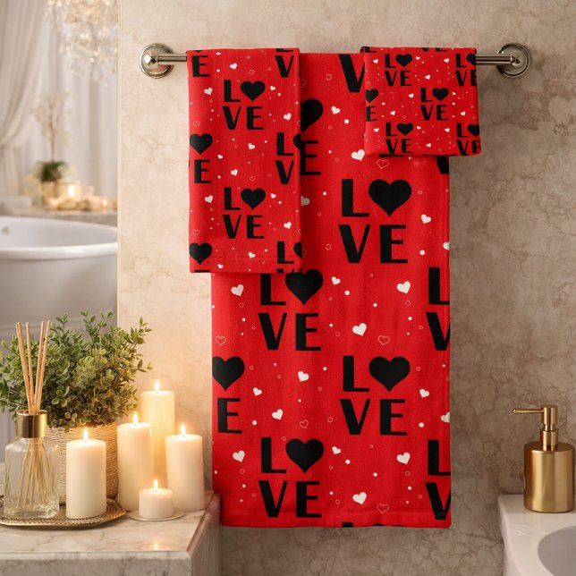 Red LOVE Pattern with Heart Emblems (Subido por el creador)