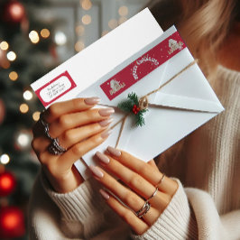 Red Merry Christmas Graffiti Return Address