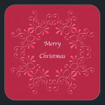 Red Merry Christmas Pegatina<br><div class="desc">Pegatina rojo "Feliz Navidad".</div>