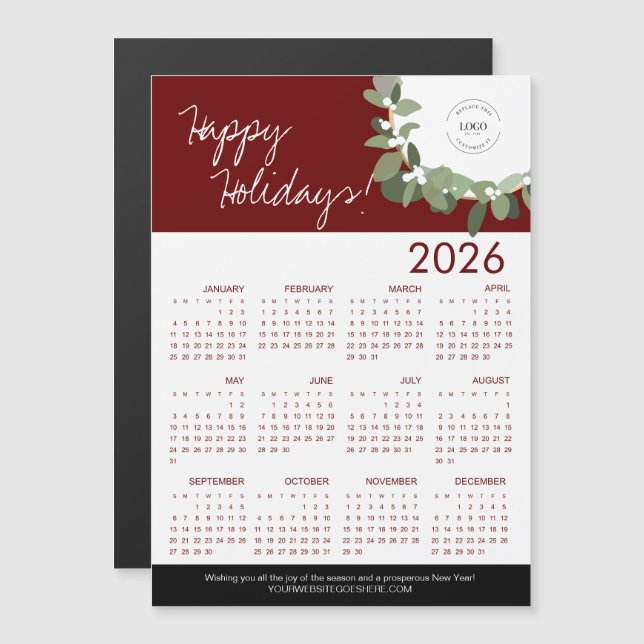 Red Modern escribió su logotipo aquí Calendario 20 (Anverso/Reverso)