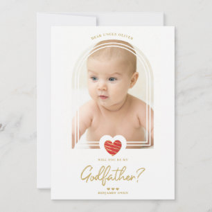 Red Modern Heart Golden Effect Godfather