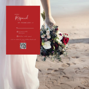 Red Moderno Boda QR Código RSVP