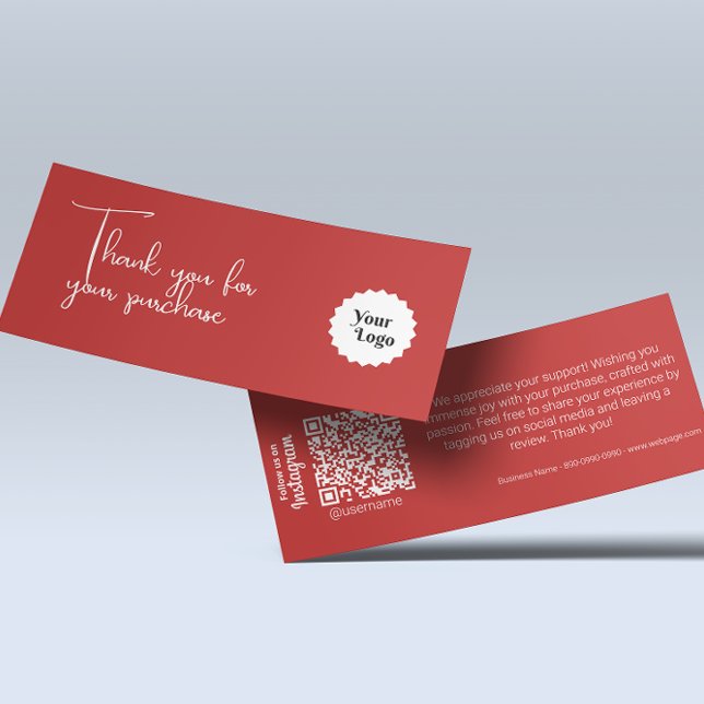 Red Moderno Gracias Por Su Compra (Red Modern Thank You For Your Purchase)