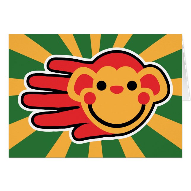 Red Monkey feliz hace frente (Anverso (Horizontal))