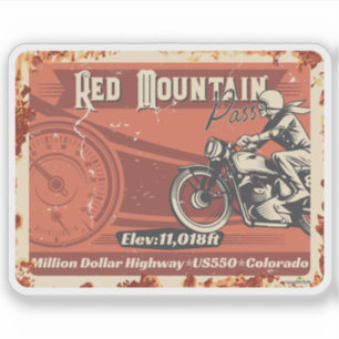 Red Mountain Pass Colorado Motorcycle 01 Pegatina