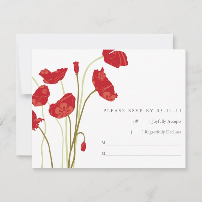 Red-Naranja Poppies RSVP (Anverso)