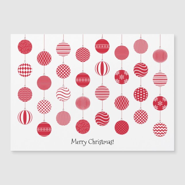 Red Navidades balls Magnetic Card (Anverso)
