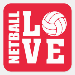 Red Netball Love Pegatinas