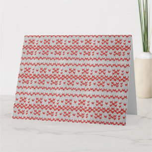 RED NORDIC KNIT Tarjeta de felicitación grande / H