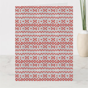 RED NORDIC KNIT Tarjeta de felicitación grande / V