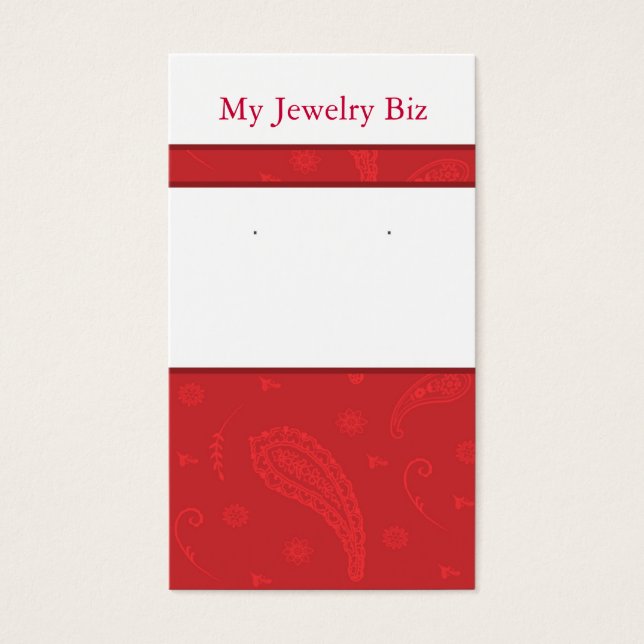 Red Paisley Earring Cards (Frente)