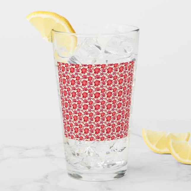 Red Pink Floral Seamless Pattern Dark Aesthetic  (Anverso (hielo))