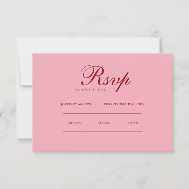 Red pink Minimalist Elegant | RSVP & QR Website (Anverso)