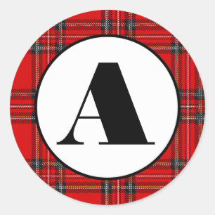 Red Plaid - Pegatina Círculo