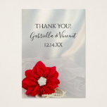 Red Poinsettia Pearls Winter Wedding Favor Tags<br><div class="desc">Thank your guests for attending your December theme bridal shower or nuptials when you attach the festive Red Poinsettia and White Pearls Winter Wedding Favor Tag to their party favor or small gift. These elegant custom wintery wedding thank you favor tag cards feature a floral photograph of a red Christmas...</div>