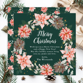 Red Poinsettia Wreath Feliz Navidad