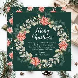 Red Poinsettia Wreath Feliz Navidad