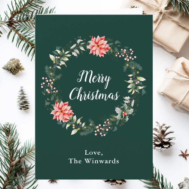 Red Poinsettia Wreath Feliz Navidad (Subido por el creador)