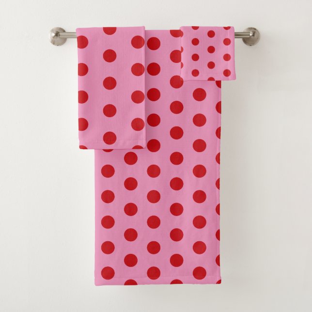 Red Polka Dots on Pink (In situ)