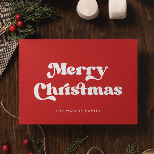 Red Retro Vintage Font Feliz Navidad
