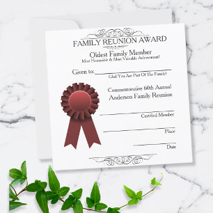 Red Ribbon Elegant Family Reunion Awards Red