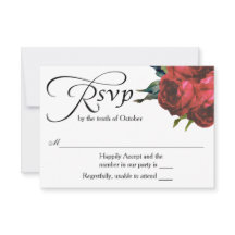 Red Rose Bouquet Wedding RSVP
